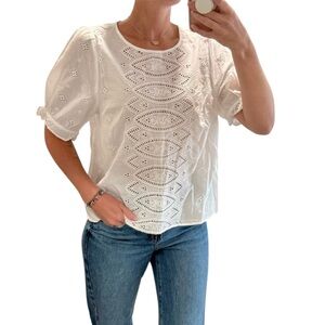 NWT GAP White Eyelet Blouse